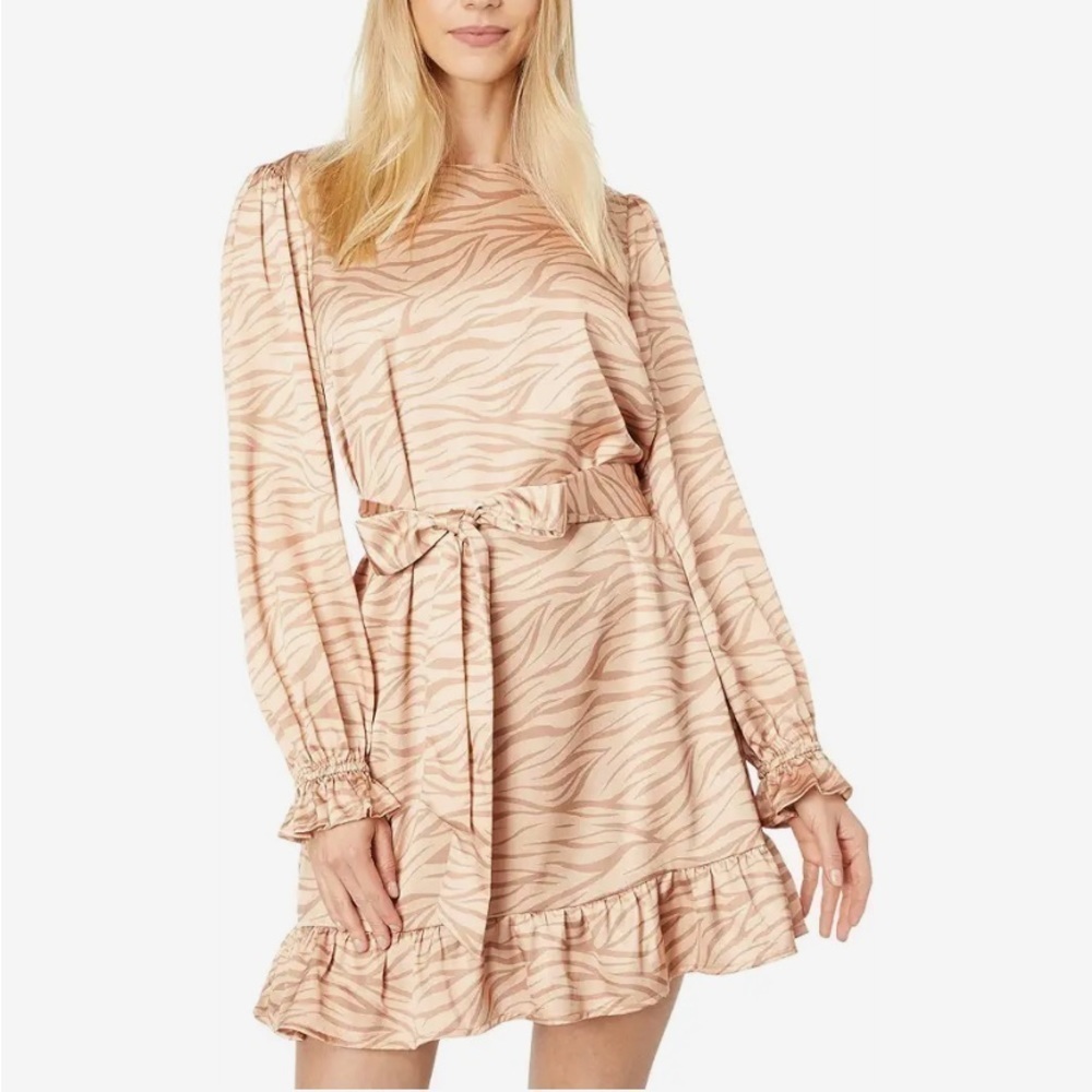 Lost + Wander Run Wild Mini Dress Size Medium Zebra Print